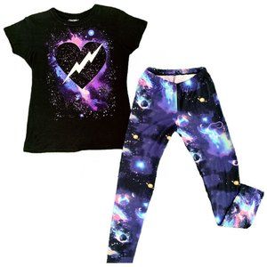 GALAXY Print Matching Co-ord T-Shirt and Stretch Leggings
